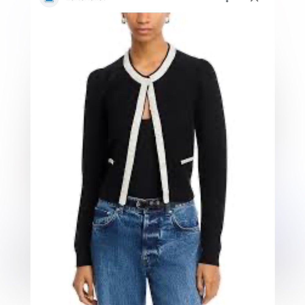 Generation love Leonora ribbed cardigan black white knit preppy casual size XL